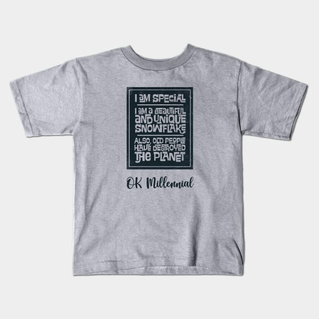 OK Millennial Kids T-Shirt by kg07_shirts